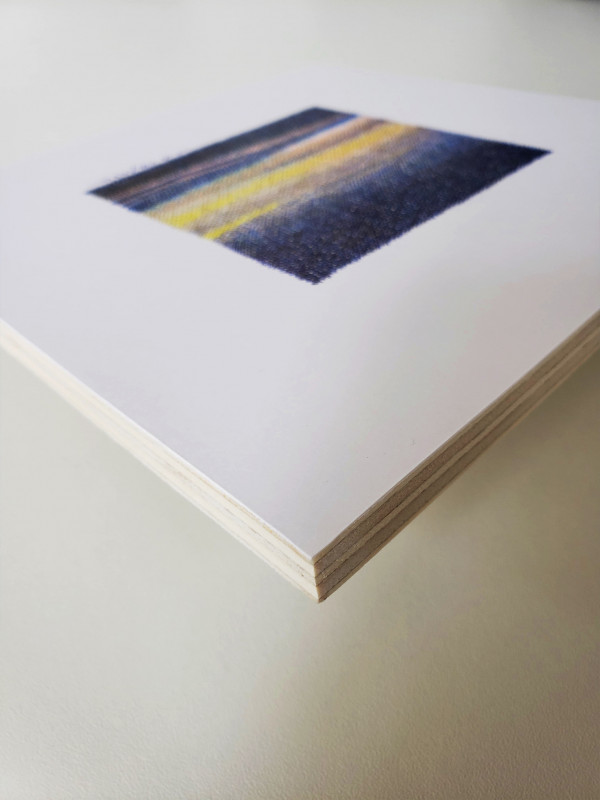 Détail: papier marouflé sur bois I Crépuscule V, 2026 - Stylos a bille BIC sur papier - 20x20 cm - Inès de Chefdebien