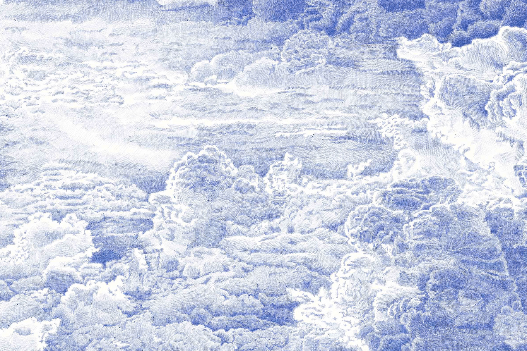 Nuages V, 2020 – BIC ballpoint pen on paper – 73x110 cm - Inès de Chefdebien