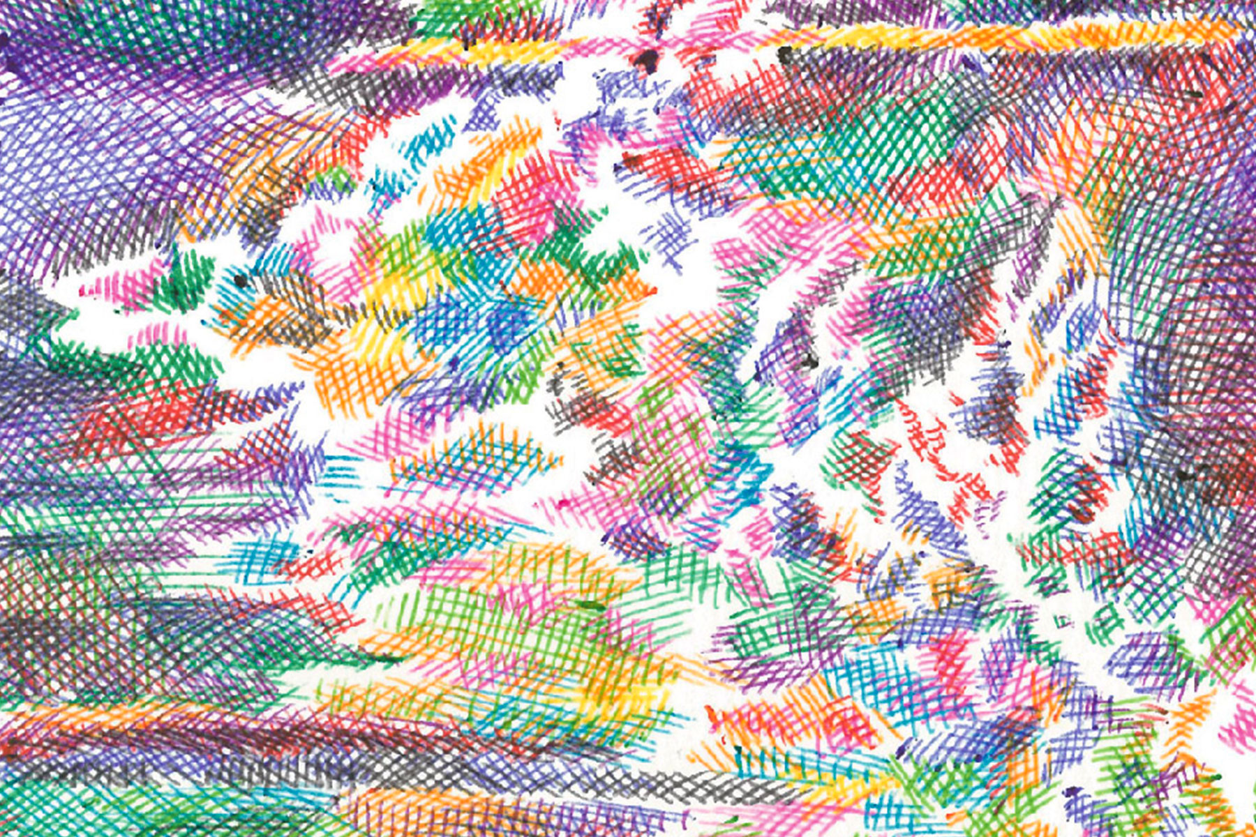 Nuages III, 2020 – Ballpoint pen on paper – 32x24 cm - Inès de Chefdebien