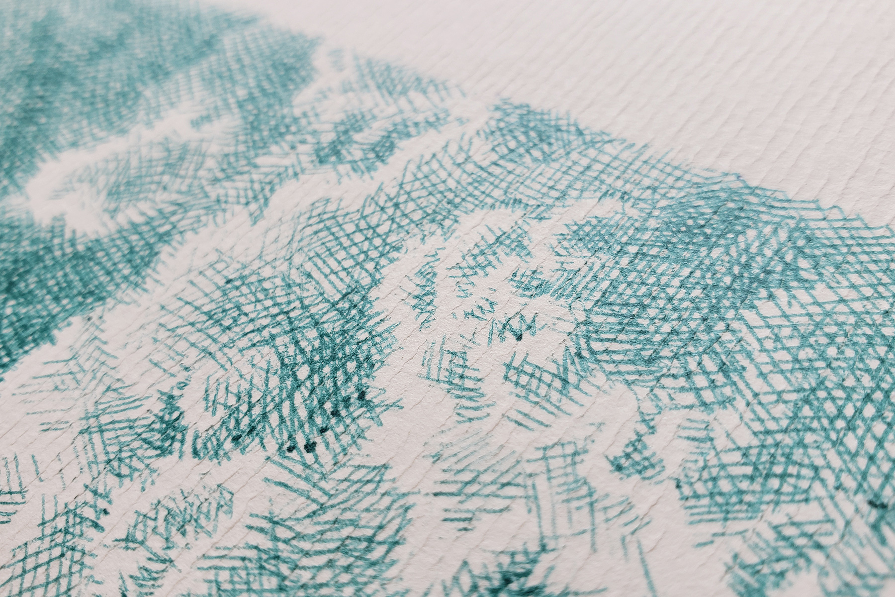 Nuages XX, 2022 – BIC ballpoint pen on paper – 30x24 cm - Inès de Chefdebien